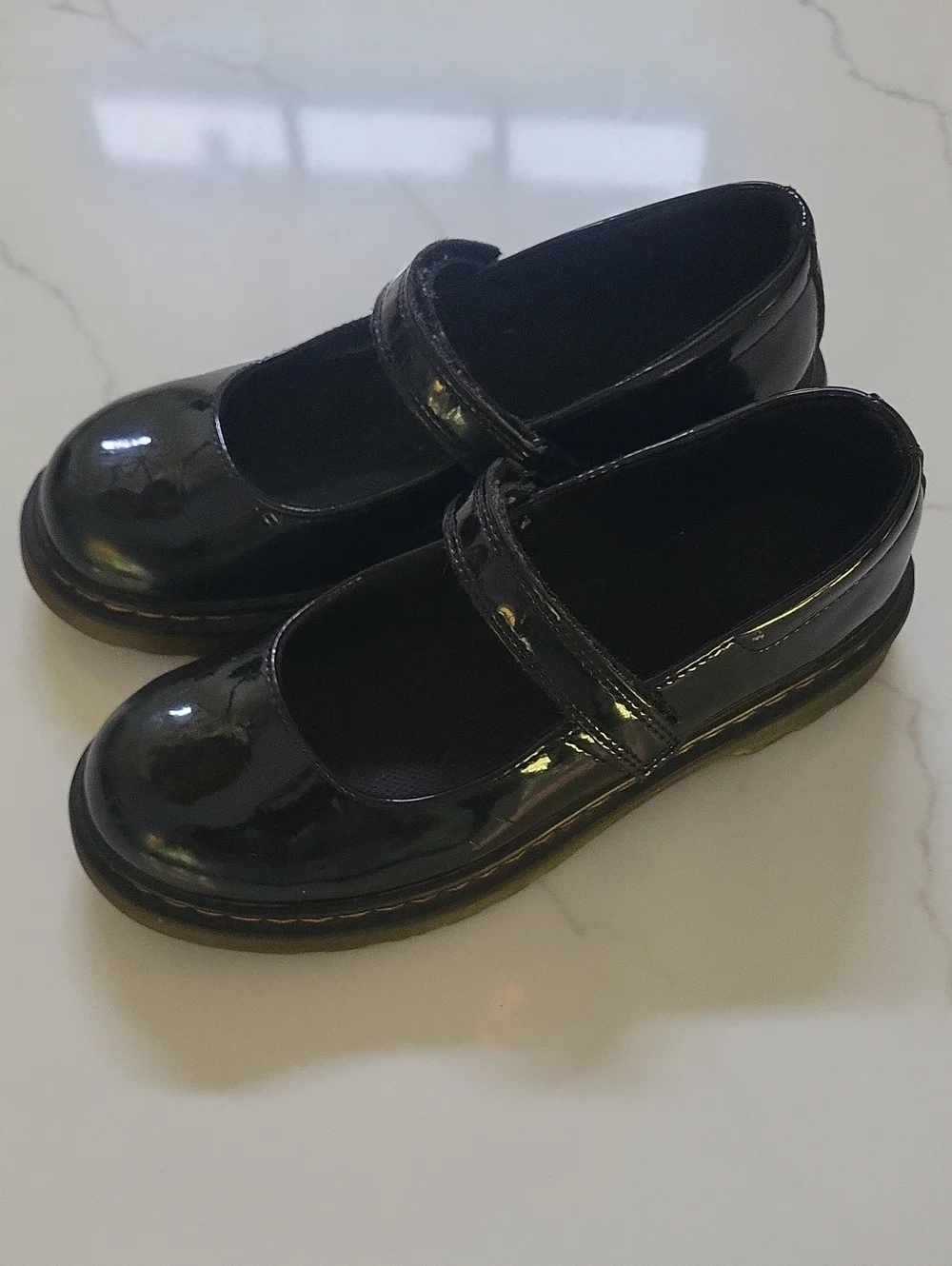 Dr. Martens Girls' Black Patent Mary Jane Shoe